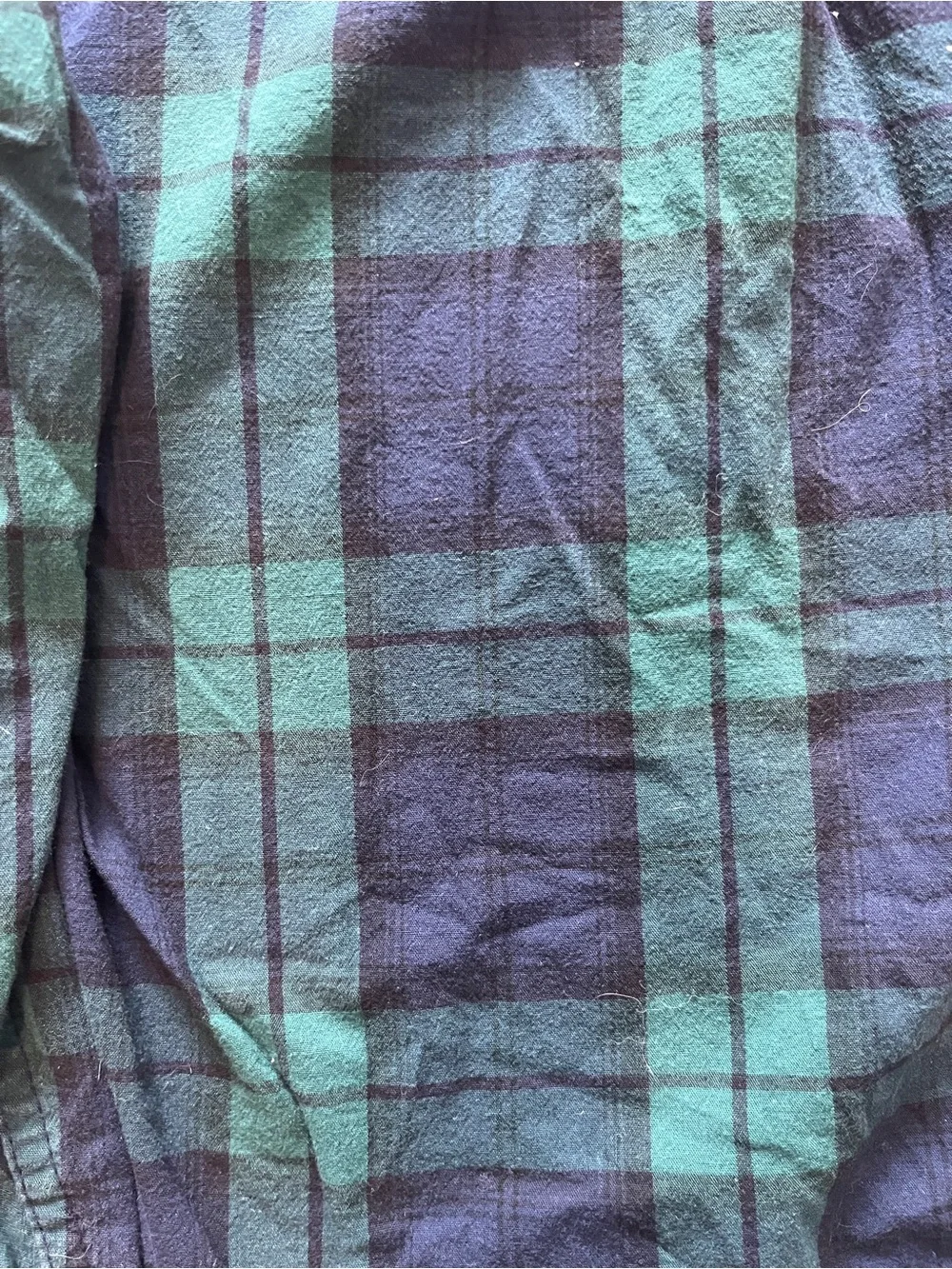 Old Navy Blue & Green Plaid Button-Down Shirt